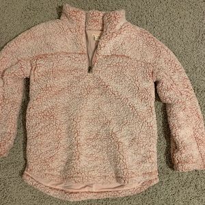 Pink fur pull over
